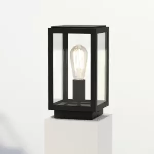 Image of Homefield Outdoor Pedestal Lamp Textured Black IP44, E27