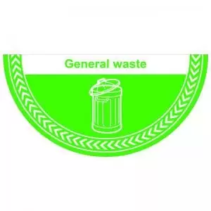 Image of General Waste Floor Graphic adheres to most smooth clean flat surfaces