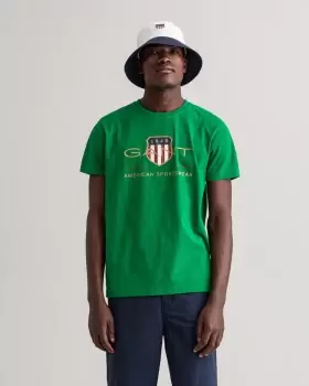 Image of GANT Men Archive Shield T-Shirt (L) Green
