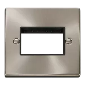 Image of Click Scolmore MiniGrid 1 Gang Plate Triple Aperture Satin Chrome - VPSC403BK