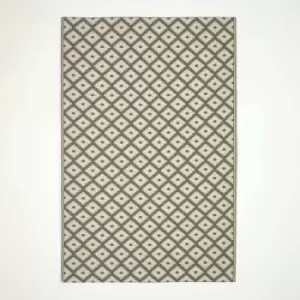 Image of Homescapes - May Geometric Olive Green Outdoor Rug, 180 x 270cm - Olive Green