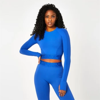 Image of Everlast Seamless Long Sleeve Crop Top - Cobalt Blue