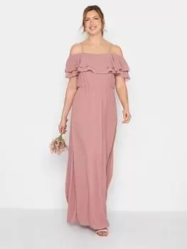 Image of Long Tall Sally Ruffle Maxi Dress - Blush , Pink, Size 10, Women