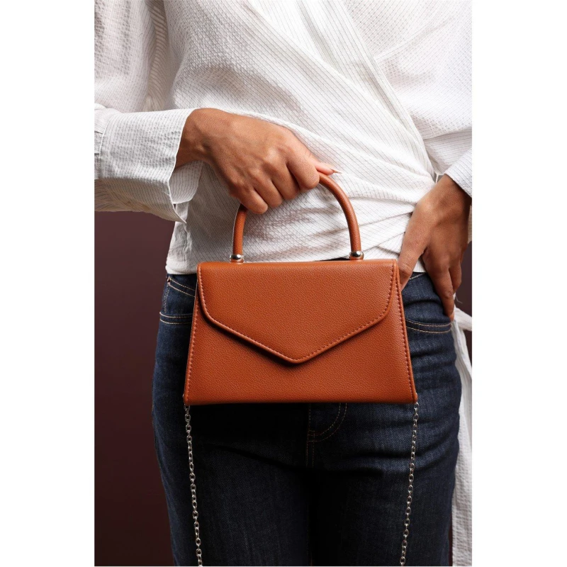 Image of Wheres That From Structured Top Handle Shoulder Bag Dark Brown female One Size