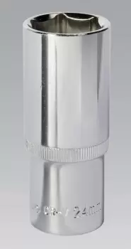 Image of Sealey SP1224D WallDrive Socket 24mm Deep 1/2"Sq Drive Fully Polished