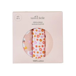 Image of Sass & BelleFreya Swan Muslin Cloths - Set of 3
