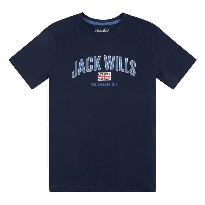 Image of Jack Wills Flag Drop Shldr T - Blue Blue 7 - 8 Years