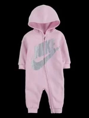 Image of Boys, Nike Futura Hooded Coverall, Pink, Size 18 Months