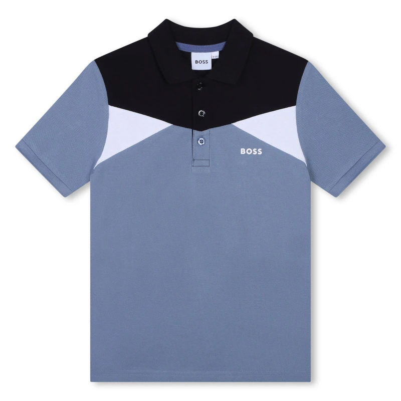 Image of Boss Colourblock Polo Shirt Juniors - Grey Grey 7 - 8 Years