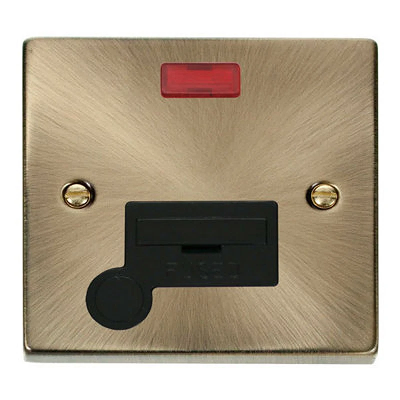 Image of SE Home Antique Brass 13A Fused Connection Unit With Neon With Flex Gold unisex