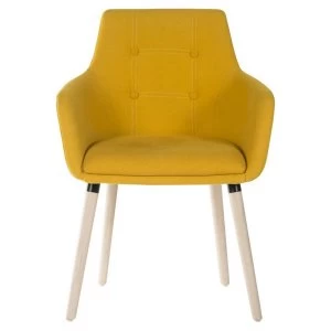 Image of Teknik 4 Legged Soft Padded Office Chair - Yellow