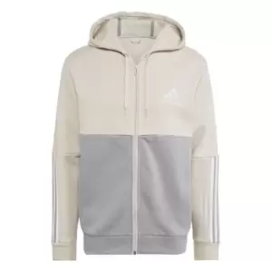 Image of adidas Colour Block Zip Hoodie Mens - Beige