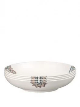 Image of Denby Monsoon Mandala Pasta Bowls ; Set Of 4
