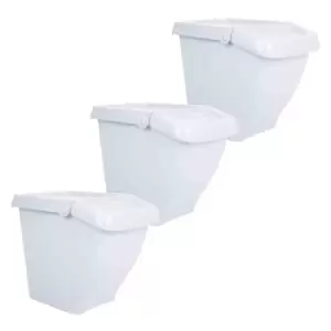 Image of Wham Set 3 Recycle It 50L Bin & Hinged Lid Upcycle Grey