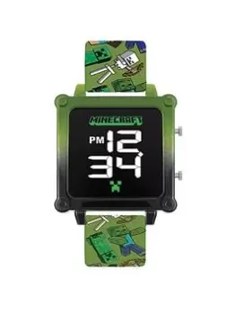 Image of Minecraft Minecraft Character Print Gradient LED Strap Watch