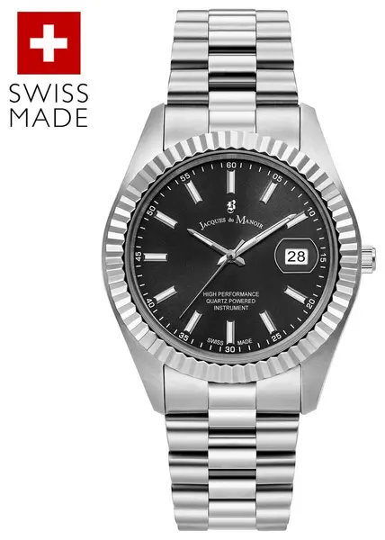 Image of Jacques Du Manoir Jacques du Manoir Unisex Dark Grey Dial Bracelet Watch