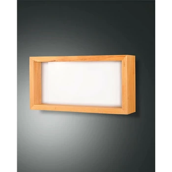 Image of Fabas Luce Lighting - Fabas Luce Window Integrated LED Wall Light Oak Glass