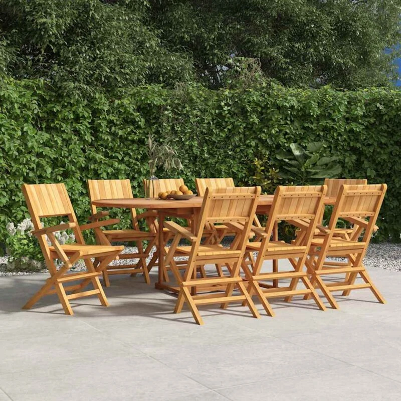 Image of VIDAXL Folding Garden Chairs 8 pcs 55x61x90cm Solid Wood Teak Vidaxl 8720845743918