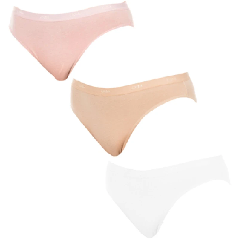 Image of Dim Pack of 3 Ecodim Pockets Knickers Skintone + Pink + Pearl Women 8/10;12/14;16/18;20/22