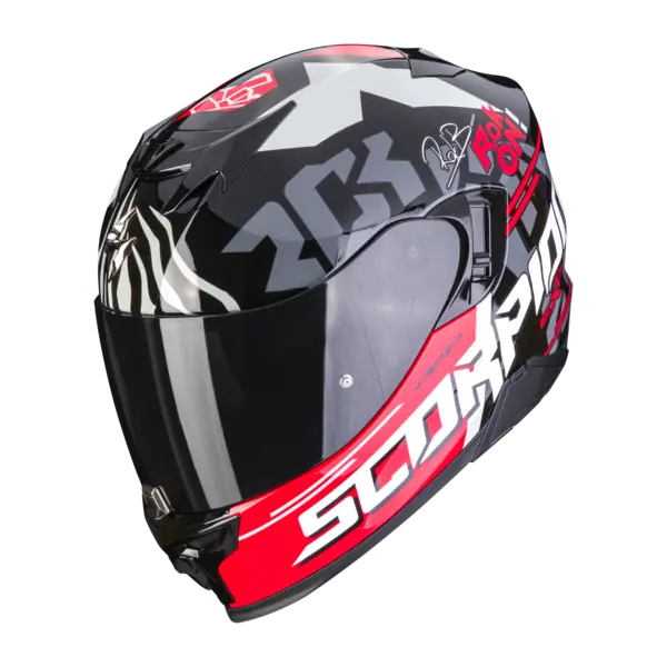 Image of Scorpion Exo-520 Evo Air Rok Bagoros Black-Red Full Face Helmet Size XL