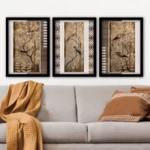 Image of 3SC125 Multicolor Decorative Framed Painting (3 Pieces)