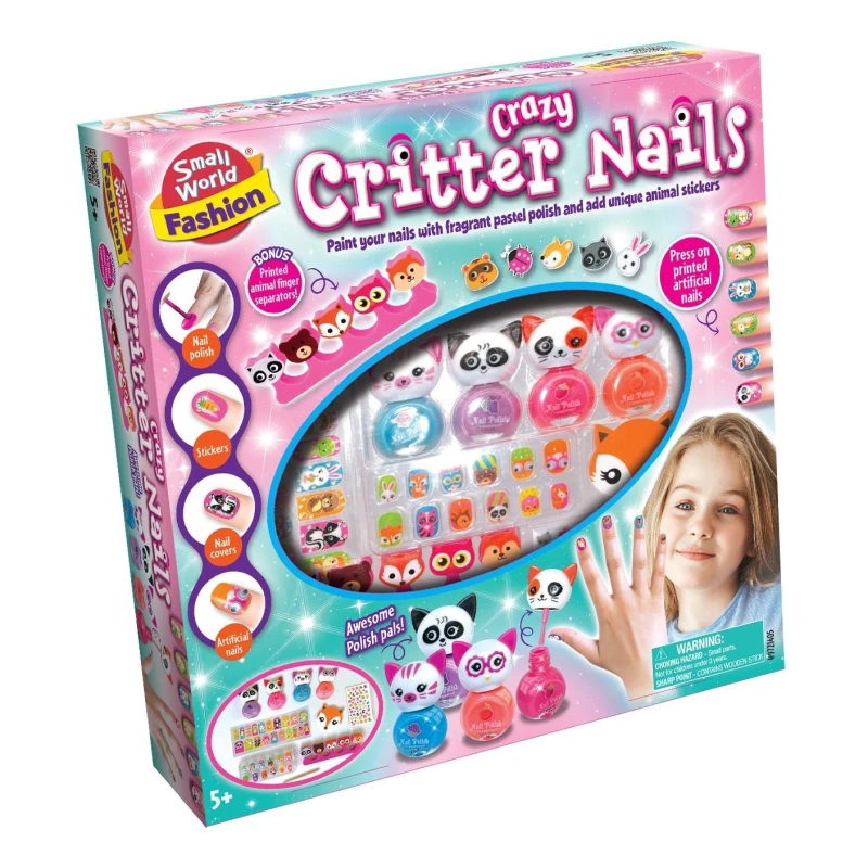 Image of Small World Toys Crazy Critter Nails Multi unisex One Size