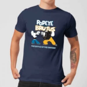 Image of Popeye Popeye Vs Brutus Mens T-Shirt - Navy - M