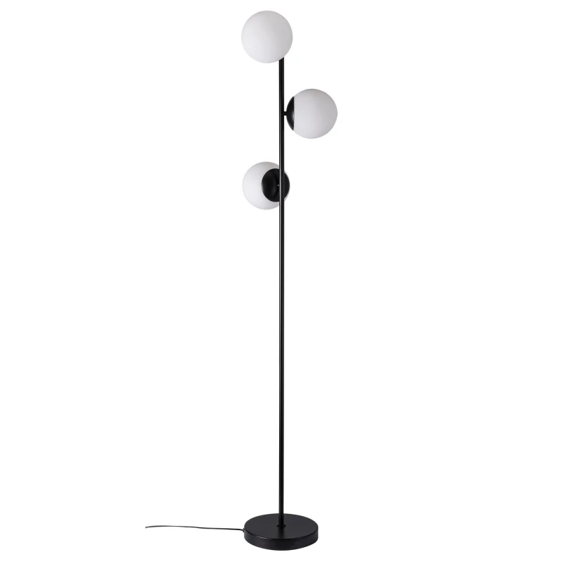 Image of Nordlux Lilly Indoor Floor Lamp Black Metal E14 Hand Blown Glass - Mains Powered, IP20 Black Unisex