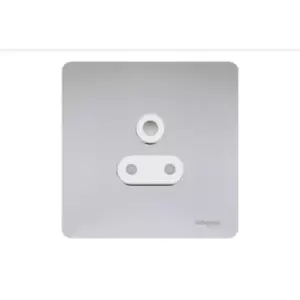 Image of Schneider Electric Ultimate Screwless Flat Plate - Unswitched Single Power Socket, Round Pin, 5A, GU3480WPC, Polished Chrome with White Insert