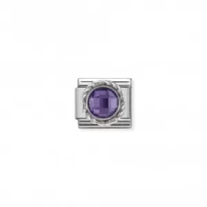 Image of Nomination Facete Cubic Zirconia Faceted Stone Twisted Purple Link 330601/001