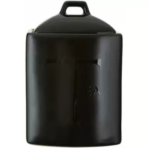 Image of Black Text Tea Jar - Premier Housewares