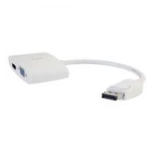 Image of C2G 8" DisplayPort to HDMI/VGA Adapter - White