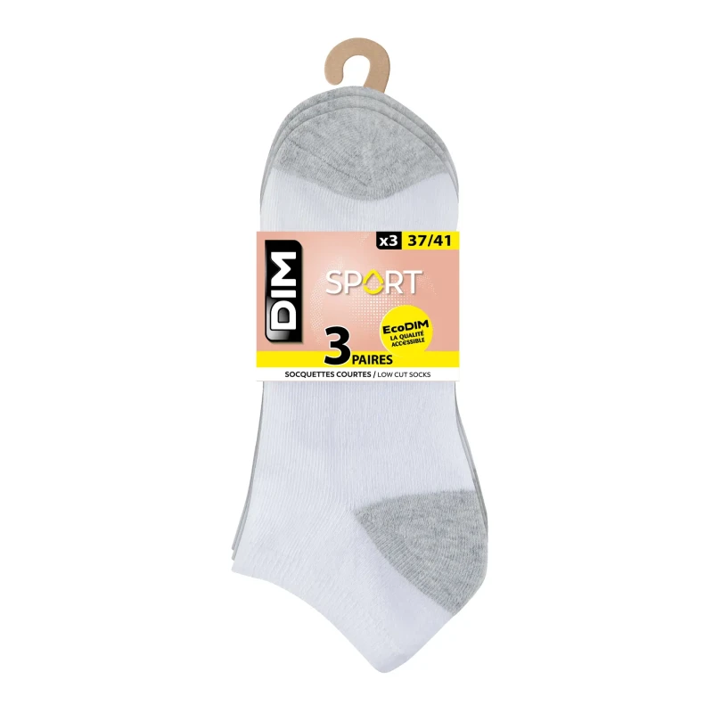 Image of Dim Pack of 3 Pairs of Socks white + white + white Women 37/41 (4 to 7)