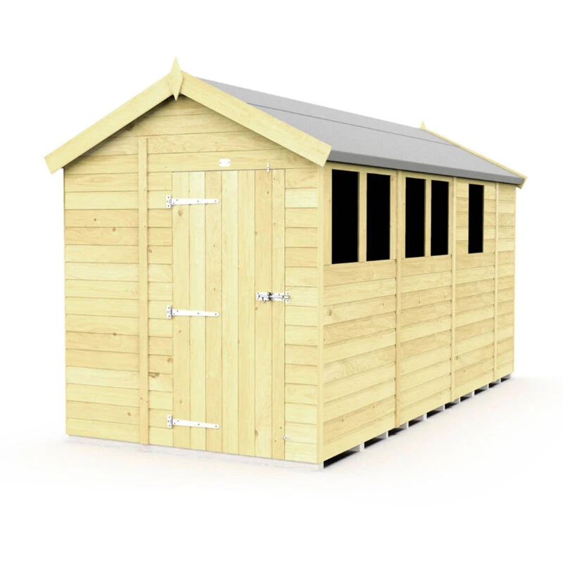 Image of Flat Pack Sheds DIY Sheds 6 x 13 Apex Shed, Brown 6X13AFF