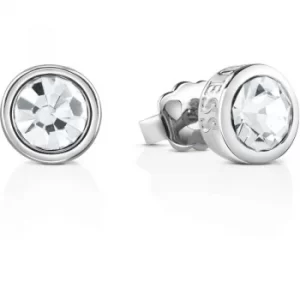 Image of Ladies Guess Rhodium Plated Shiny Guess Earrings