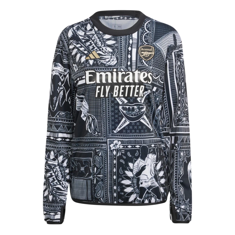 Image of adidas adidas Arsenal Ian Wright Pre-Match Top Black female 8 (XS)