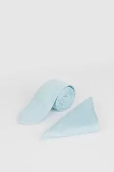 Image of Mint Tie And Pocket Square Set