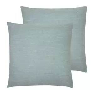 Image of Evans Lichfield Dalton Twin Pack Polyester Filled Cushions Sea Blue