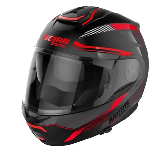 Image of Nolan N100-6 Surveyor N-COM 021 Flat Black (Red White Anthracite) Modular Helmet Size M
