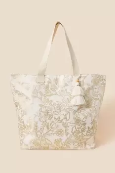 Image of Metallic Large Beach Bag
