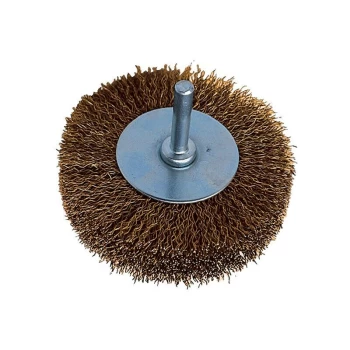 Image of York - 30SWG Shaft Mounted Brass Coated Brush 70 X 15MM