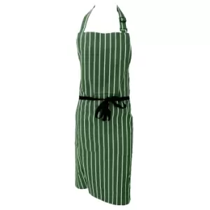Image of Dennys Unisex Cotton Striped Workwear Butchers Apron (One Size) (Bottle/White)
