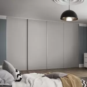 Image of Spacepro Classic 4 Door Sliding Wardrobe Kit Dove 2978 x 2260mm in Grey Steel/MFC