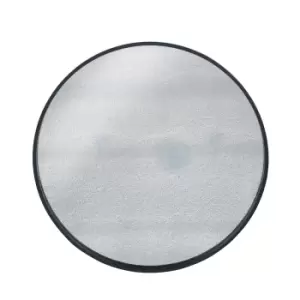 Image of Pacific Matt Black Wood Veneer Round Mirror w/Foxed Glass