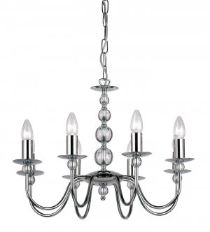 Image of 8 Light Chandelier Chrome & Glass Finish, E14