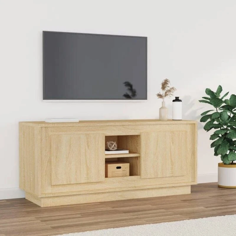 Image of VIDAXL TV Cabinet Sonoma Oak 102x35x45cm Engineered Wood Vidaxl 8720845794453