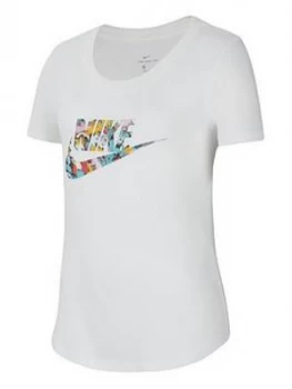 Image of Nike Older Girls Dye Scoop Futura UV T-Shirt - White Size M 10-12 Years