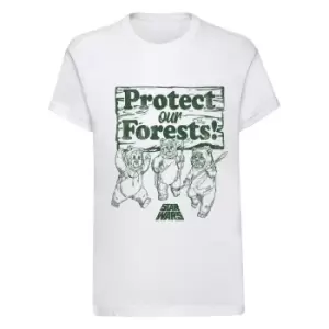 Image of Star Wars Unisex Adult Ewok T-Shirt (L) (White)