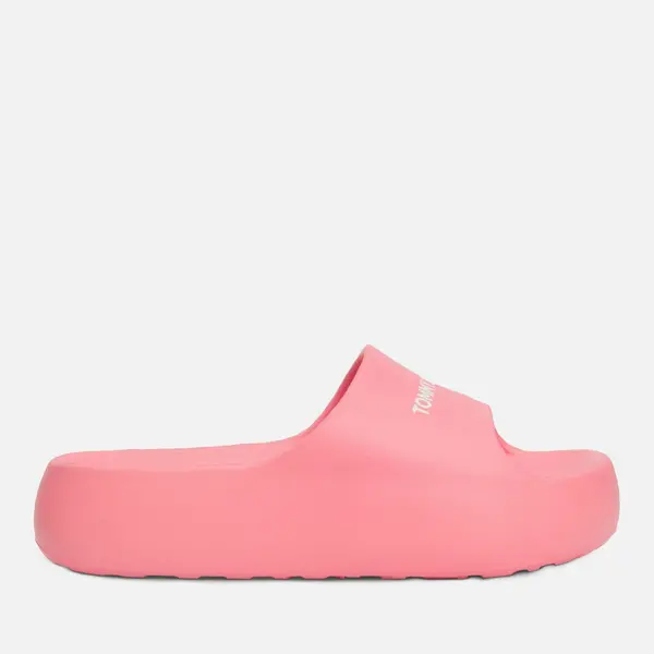 Image of Tommy Jeans Womens Chunky Slide Rubber Sandals - UK 4/5 Pink Sandals female EN0EN02454 4/5