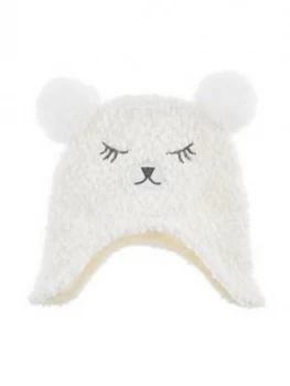 Image of Monsoon Baby Girls Ana Ivory Sparkle Bear Nepal Hat - Ivory
